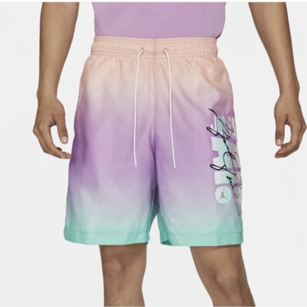 Nike Air Jordan DNA HBR Pool Shorts Sz Mens Large Rainbow Sherbet NWT Size XL